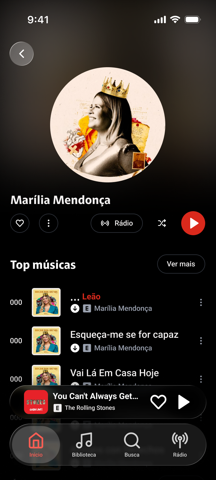 Claro música Mobile Artist
