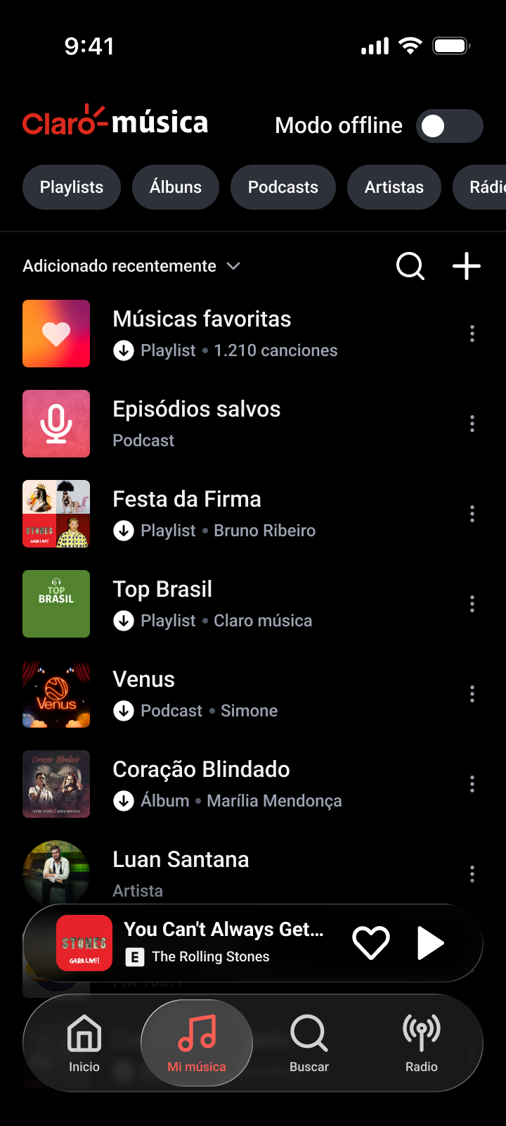 Claro música Mobile Library