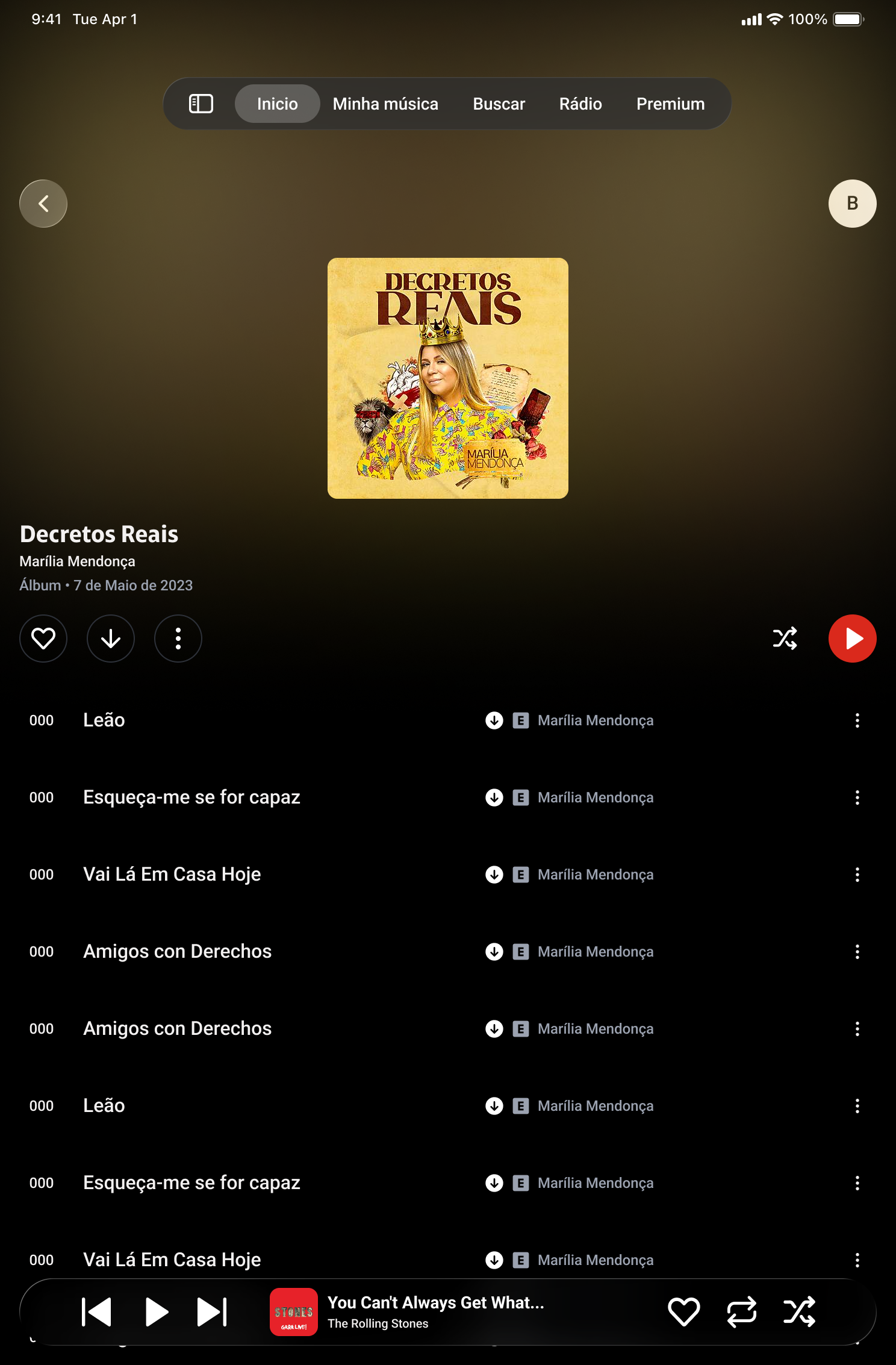 Claro música Tablet Portrait